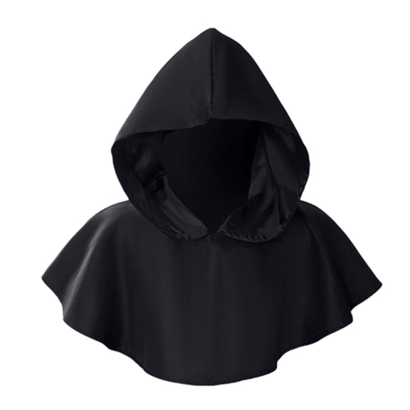 Lutiedan Medieval Hooded Cowl Cloak for Women Men Halloween Short Witch Cape Unisex Pointed Hood Pullover Cape