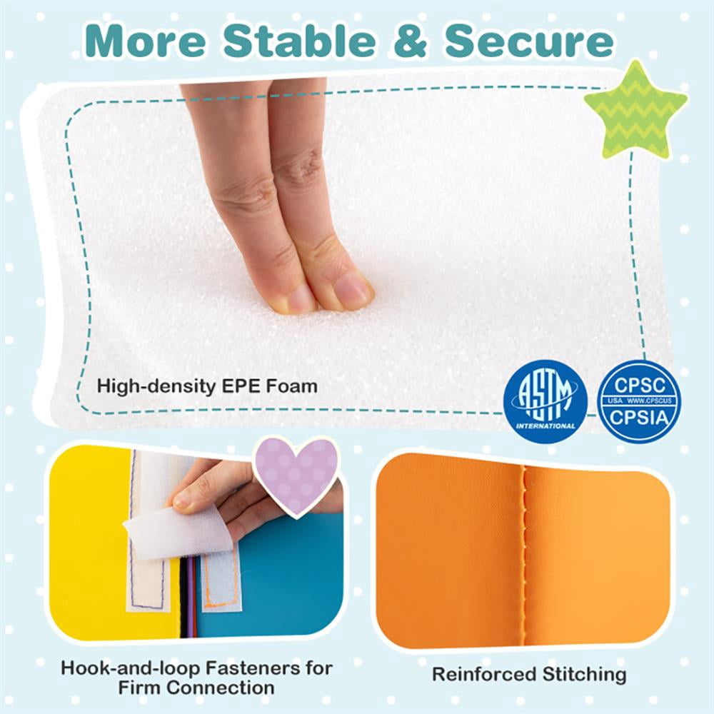 Resenkos 6 Pieces Foam Climbing Blocks Soft Play Climbing for Toddlers with Tunnel-Multicolor