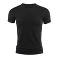 thumbnail image 2 of Mens Short Sleeve T Shirt Summer Plain Casual Gym Muscle Crew Neck Slim Fit Tops, 2 of 9