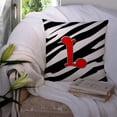 thumbnail image 3 of Carolines Treasures CJ1024-LPW1414 Monogram Initial L Zebra Red Decorative Fabric Pillow, 3 of 4