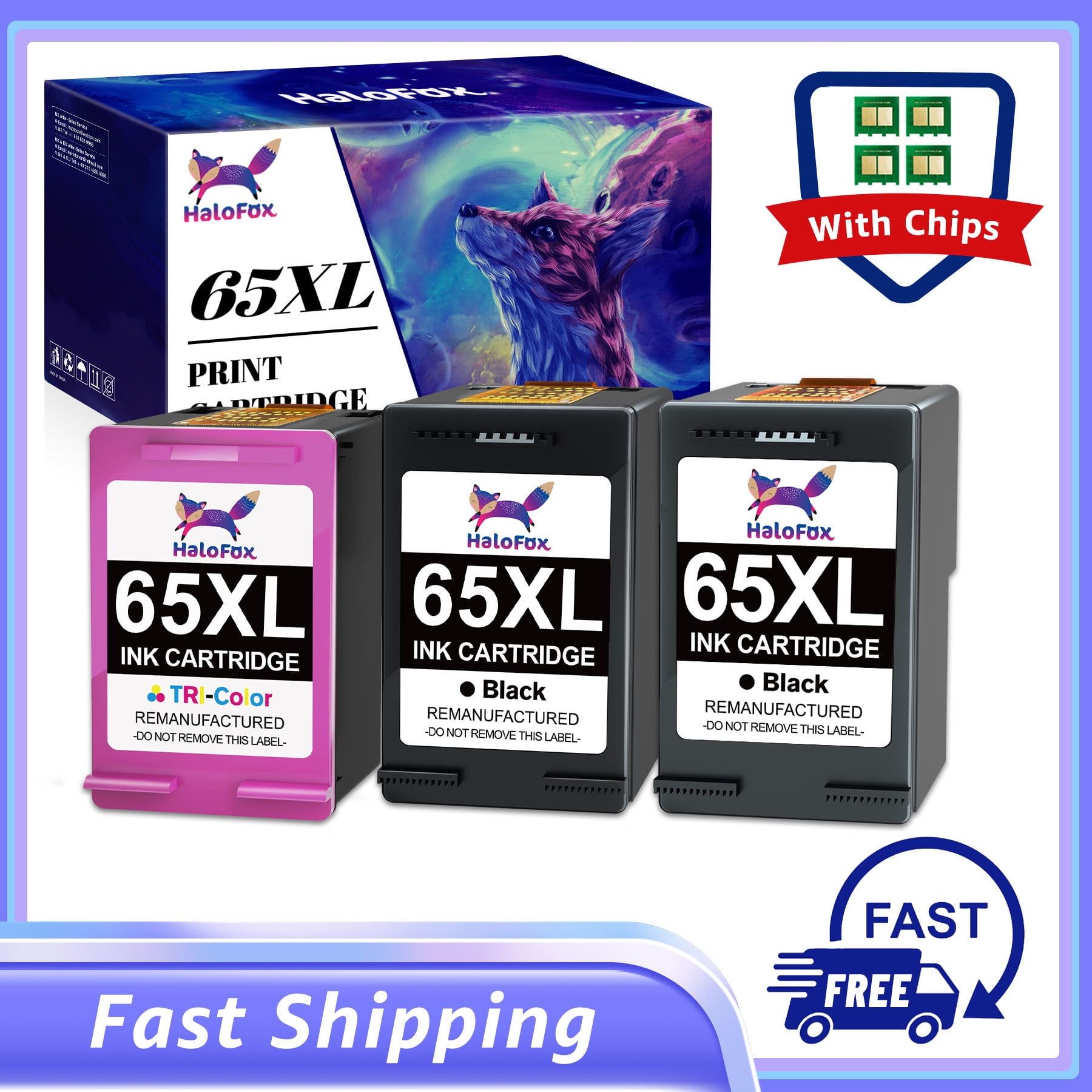 65XL Ink Cartridges for HP Ink 65 for DeskJet 3755 3700 3752 3772 2600 2622 2652 2655 2640 Envy