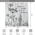 thumbnail image 3 of Stall Wildflower Small Half Shower Curtain 36Wx72H Inch Farmhouse Flower Botanical Floral Plant Herbs Vintage Decor Bathroom Windows Fabric Polyester Waterproof 7 Pack Plastic Hooks, 3 of 6