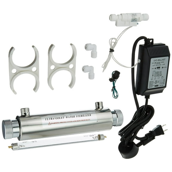 iSpring #UVF11A 11W 10 inch Ultra Violet UV Sterilizer with Smart Flow Control Switch 110V