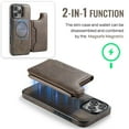 thumbnail image 2 of Dteck for iPhone 16 Pro Max Magnetic Case with Detachable Wallet Card Holder, Compatible with MagSafe, RFID Blocking Credit Slots Kickstand Shockproof Phone Cover for Women Men,Coffee, 2 of 6