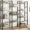 thumbnail image 2 of s Corner Bookshelf ; Tall L-Shaped Bookcase Large Corner Etagere Bookcase Corner Shelf Display Storage Rack with Metal Frame for Living Room Home Office Rustic, 2 of 3