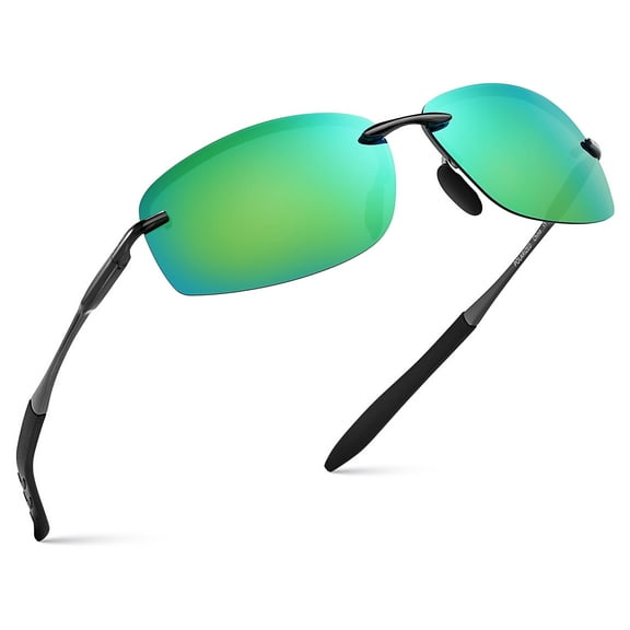 Xagger Polarized Rimless Driving Sunglasses for Men Metal Frame Anti-Glare UV400 Protection Sun Glasses