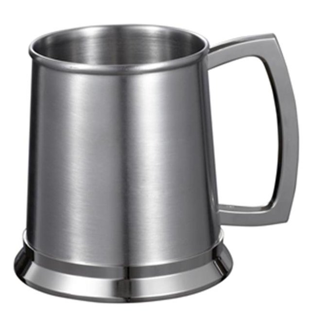 Tasse à Bière en Acier Inoxydable Brossé Medi 16 oz