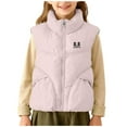 thumbnail image 2 of Abrigo y chaquetas informales sin mangas y sin capucha de color liso para niños, abrigo cálido sin mangas, chaqueta polar, abrigo informal con capucha para jóvenes de talla mediana a grande, blusa de, 2 of 7