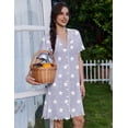 thumbnail image 3 of Ekouaer Cotton Nightgowns for Women Button Down Sleep Shirts Short Sleeve Night Gown Boyfriend Sleepwear Soft Night Shirts, 3 of 6