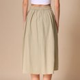 thumbnail image 6 of Arlun Women's High Waisted Button Front Midi Skirts Summer Solid Color Loose Fit Below Knee Flowy A-Line Skirt with Pockets 2026 Simple and Stylish Beach Casual Skirts Khaki XL, 6 of 6