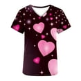 thumbnail image 5 of EQWLJWE Scrub_Tops Women Working Uniforms T-Shirt Print Short Sleeve V-Neck Tops with Pockets, 5 of 5