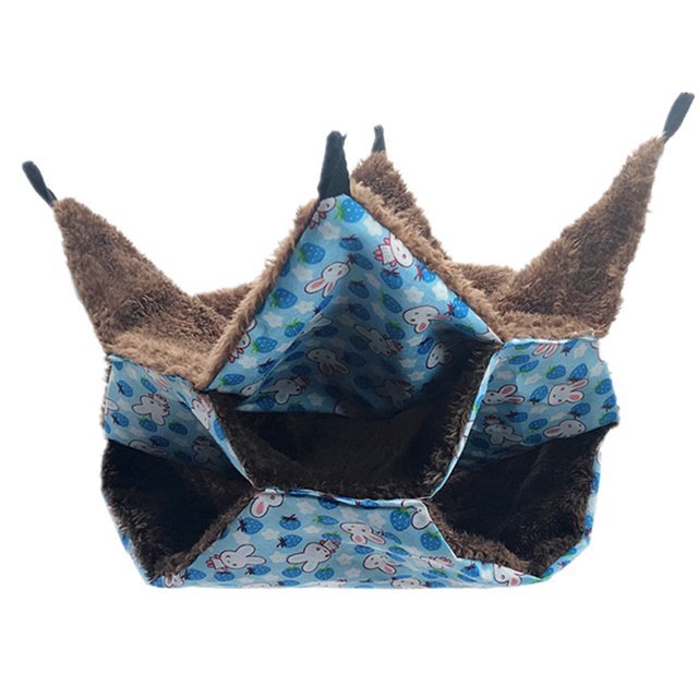 CAROOTU 3 Layers Hamster Hanging Hammock Labyrinth Rabbit Design Warm Long Fleece Bed Hedgehogs Nest