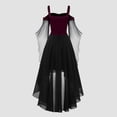 thumbnail image 5 of Aihuaihua Halloween Womens Gothic Witch Dress Plus Size Renaissance Vintage Maxi Dress Long Sleeve Splicing Solid Retro Gown Button Irregular Dress for Theme Party, 5 of 6
