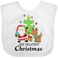 thumbnail image 3 of Inktastic My 2nd Christmas with Santa Reindeer and Tree Boys or Girls Baby Bib, 3 of 4