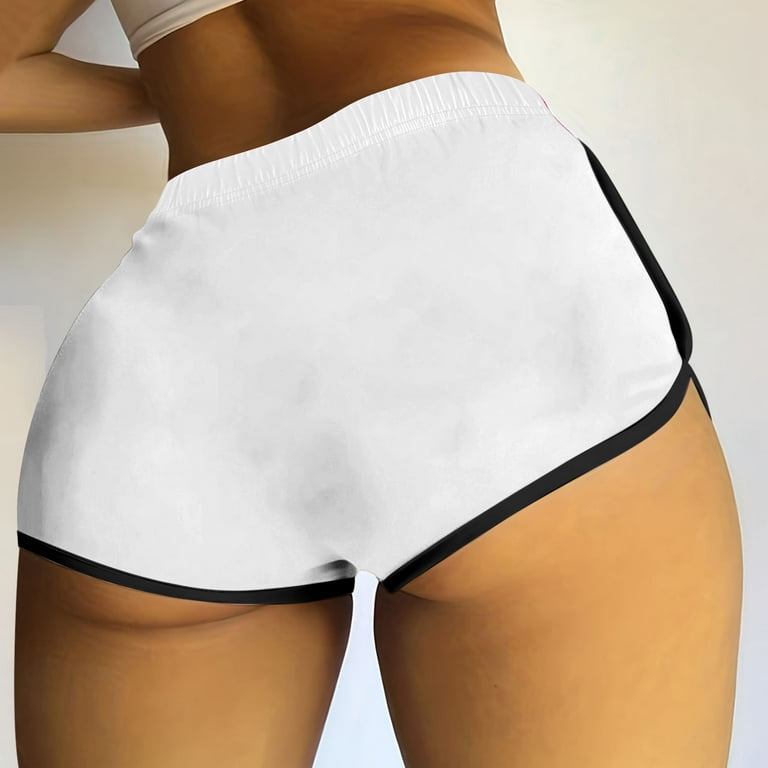 UTSJKR Booty Shorts for Women Solid Color Yoga Dance Gym Workout