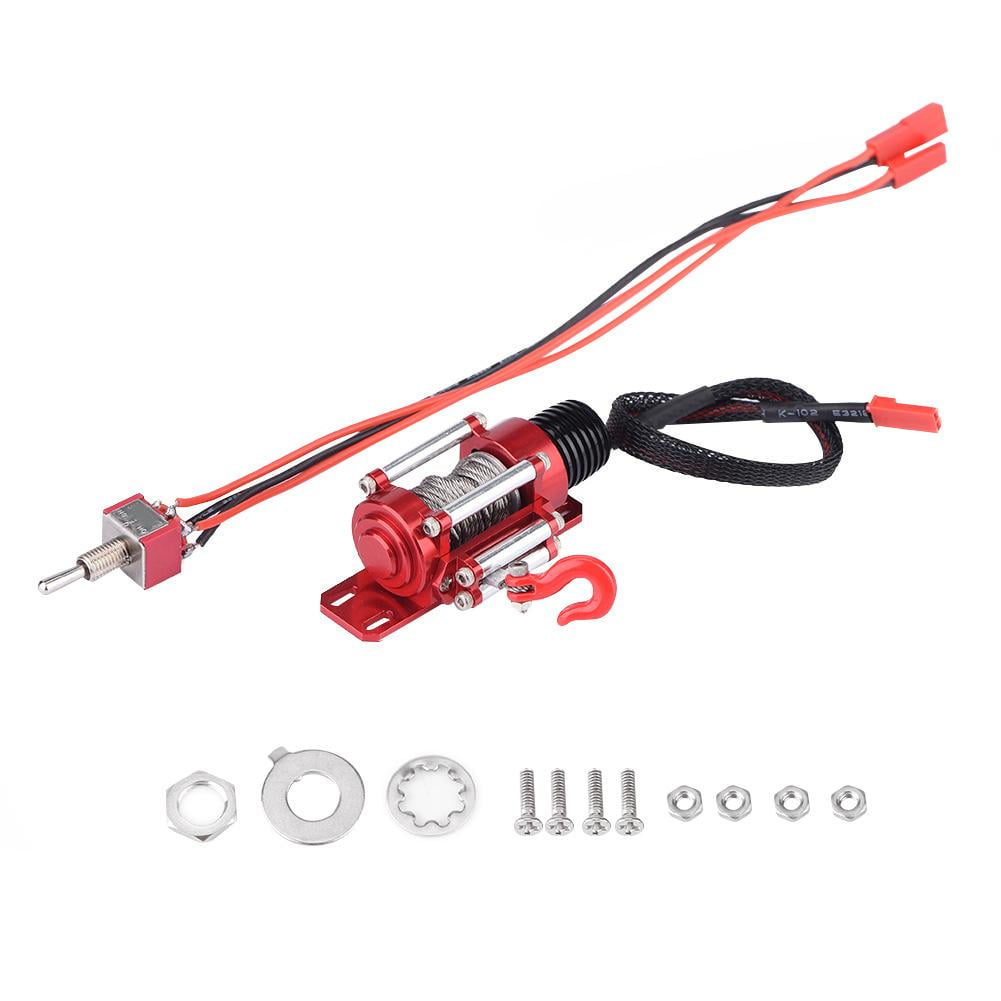 Metal Remote Control Wired Winch Set For 1/10 RC Rock Crawler Car SCX10 D90 D110 
