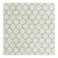 thumbnail image 3 of Unique Loom Trellis Shag Collection Area Rug - Ruby (10' Square Ivory/Gray), 3 of 11