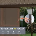 thumbnail image 2 of Domi 10x14FT Sunroom,Wall Mounted Gazebo Solarium with Front Door, Both Side Entrance, Galvanized Steel Sloping Roof, Moveable PC Screen, Outdoor Permanent Sun Room Lean to Gazebo for Deck Patio, 2 of 8