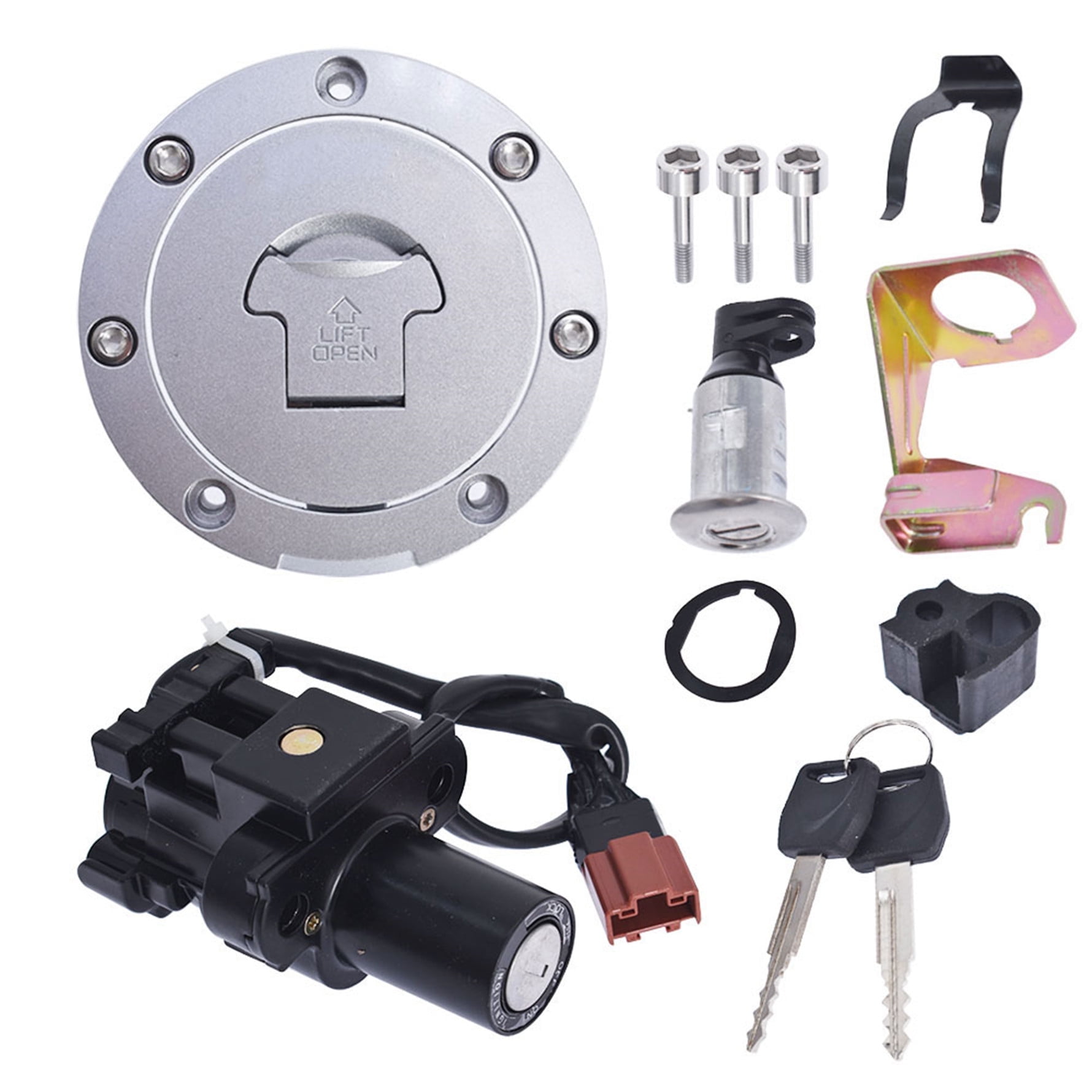 Ignition Switch Fuel Gas Cap Seat Lock Key Set For Honda
