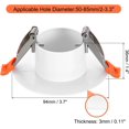 thumbnail image 2 of 3.7-Inch Spring Mount Ceiling Cover Plates, Recessed Light Trim Wall, Downlight Hole Cap Decorative Panel with Buckle Fit 2-3.3inch Round Hole Ceiling Openings, White 3 Pack, 2 of 6