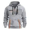 thumbnail image 3 of Tactical Hoodies for Men Quater Zip Up Pullover Fashion Cord Military Cargo Sweatshirts Athletic Hooded Workout Tops, 3 of 7