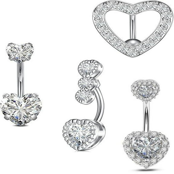 ZYHH Belly Ring for Women, Surgical Steel Gold Clicker Navel Ring, Hypoallergenic Body Jewelry Piercing