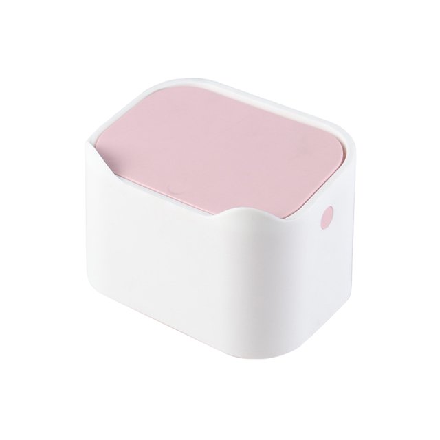ABIDE Plastic Desk Waste Bin with Lid Small Trash Can Cute Dustbin