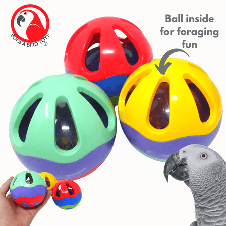 Bonka Bird Toys 2986 PK3 Assorted 4" Plastic Ball