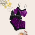 thumbnail image 6 of Lindreshi Lingerie Sets for Women 2pc Set Lace Lingerie Silk Underwear Sleepwear Underwear Pajamas Satin, 6 of 8