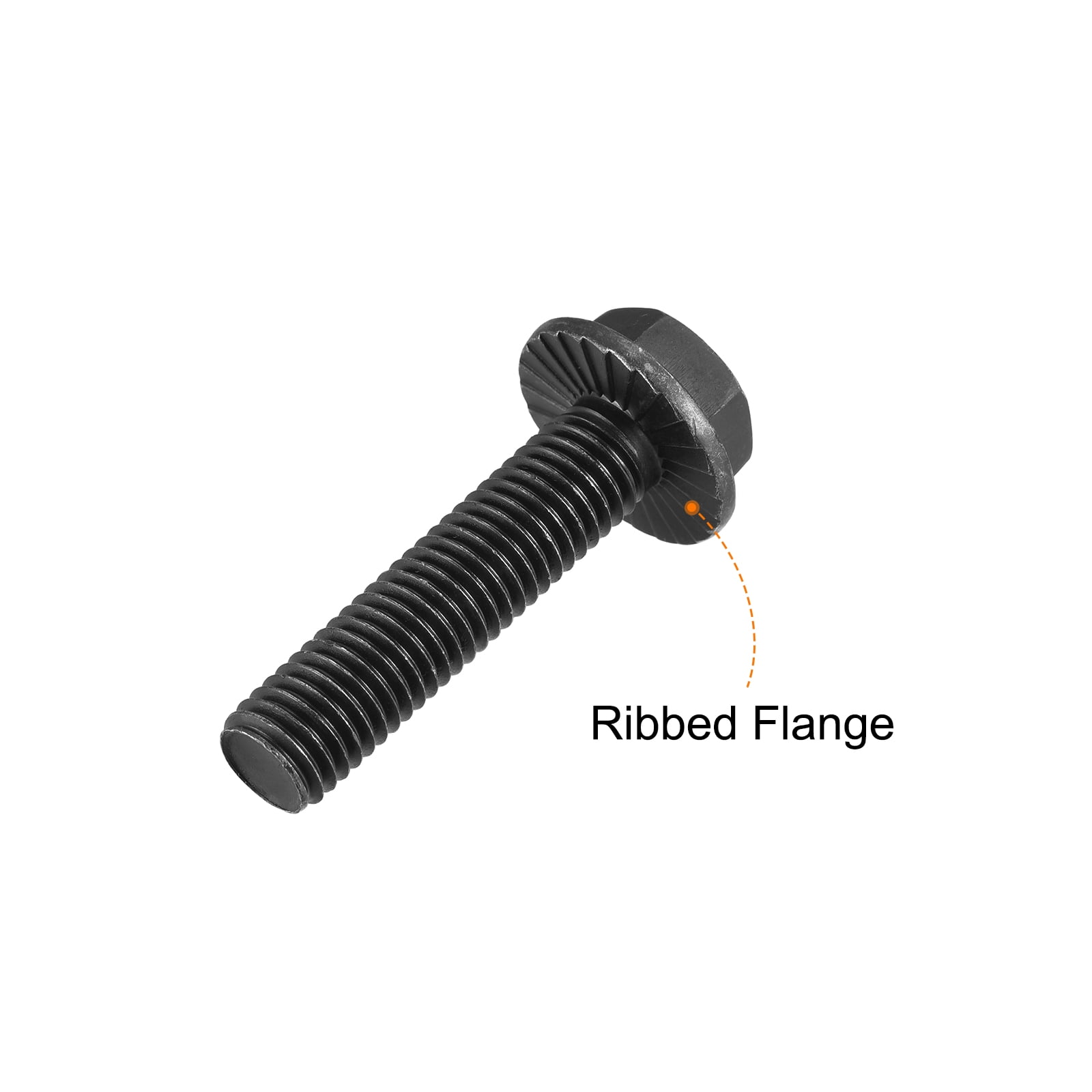 Unique Bargains Hex Serrated Flange Bolts with Black Oxide Coating for Uses M12-1.75x50mm