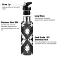 thumbnail image 3 of Black White Gray Pixel Pattern Sports Bottle with Straw Stainless Steel Water Jug Portable Thermal Cup Leak-proof 1000ML, 3 of 9