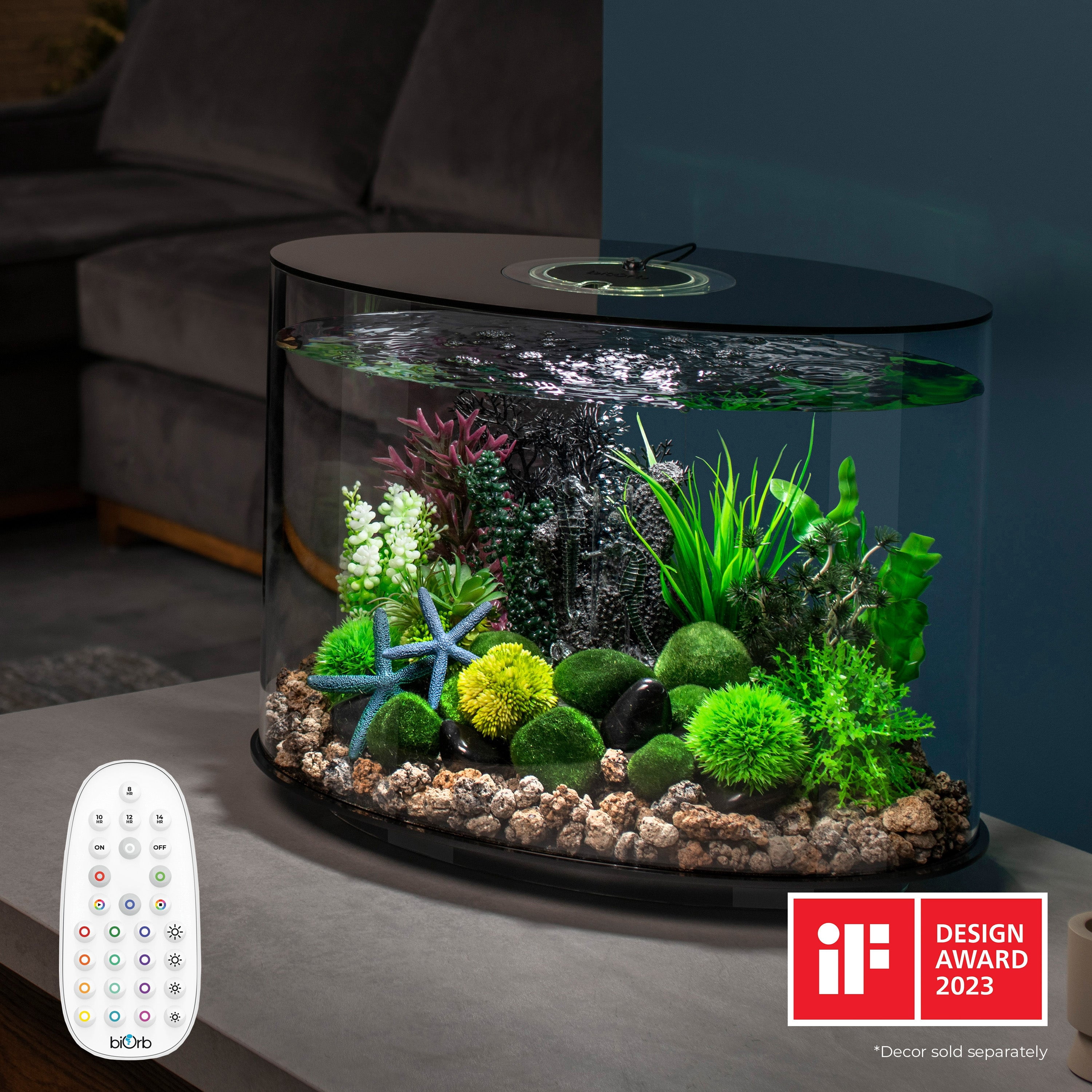 biOrb LOOP 30 Aquarium with MCR Light - 8 Gallon, Black