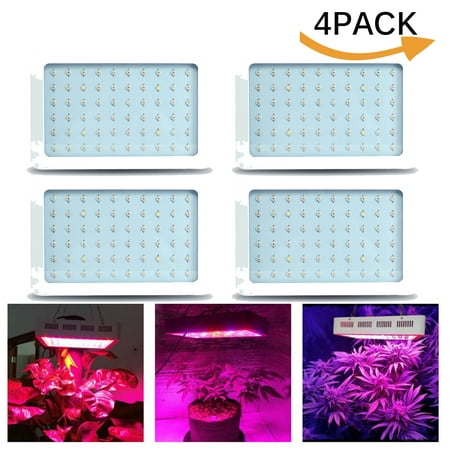 4PACK LED Plant Growing Light Panel Kit, BEAMNOVA 300W Dimmable LED Grow Lights Panel Full Spectrum Lamp Bulb for Indoor Plant Grow,Hydroponic Greenhouse Veg Flower Fruit (Best Led Veg Light)