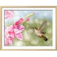 thumbnail image 2 of Dreamy Image Of A RubyThroated Hummingbird Hovering Next To A Pink Gladiolus Flower, Animals Framed Art Print Wall Art by Sari ONeal Sold by Art.Com, 2 of 3
