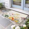 thumbnail image 2 of Beige Floral Spring Doormat Outdoor Entrance 16"x24", Vintage Farmhouse Flowers Absorb Moisture Dirt Door Mats, Non-Slip Rubber Backing Floor Mats Indoor, Low-Profile Front Door Rugs, 2 of 9