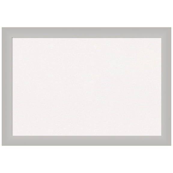 Amanti Art White Cork Board Wood Framed Low Luster Silver Bulletin Board 27 in. x 19 in.