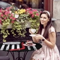 thumbnail image 4 of Elastic Fitted Round Tablecloth, Black American Flag Waterproof Stretch Table Cover for 36"-44" Tables, Vintage Red Hockey Star Strip Flag Washable Outdoor Tablecloths for Patio, Picnic, Camping, 4 of 9
