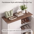 thumbnail image 4 of Asofer Shoe Storage Cabinet with Doors, 3-Tier Farmhouse Shoe Organizer with Height-Adjustable Shelves, Wood Top Entryway Cabinet for Hallway, Closet, Living Room, White, 4 of 10