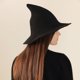 thumbnail image 4 of Sombrero de bruja de lana, sombrero de mago tejido, disfraz de bruja para mujer, 4 of 8