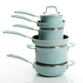 thumbnail image 2 of Kenmore Elite Andover 10 Piece Nonstick Aluminum Cookware Set in Glacier Blue, 2 of 12