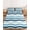 Navy Blue Turquoise, variant on Twin Sze Fitted Sheet Set - Teal Blue Stripes Ombre 2 Piece Bedding Sets 16" Deep Pocket Fitted Sheet with 1 Pillowcase, Gradient White Geometric Ocean Wave Brushed Microfiber Hotel Luxury Bed Sheets
