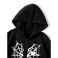 thumbnail image 4 of Ailaofu Womens Spider Web Graphic Zip Up Hoodie Oversized Goth Harajuku Jacket Y2k Grunge Aesthetic Streetwear Sweatshirt, 4 of 5