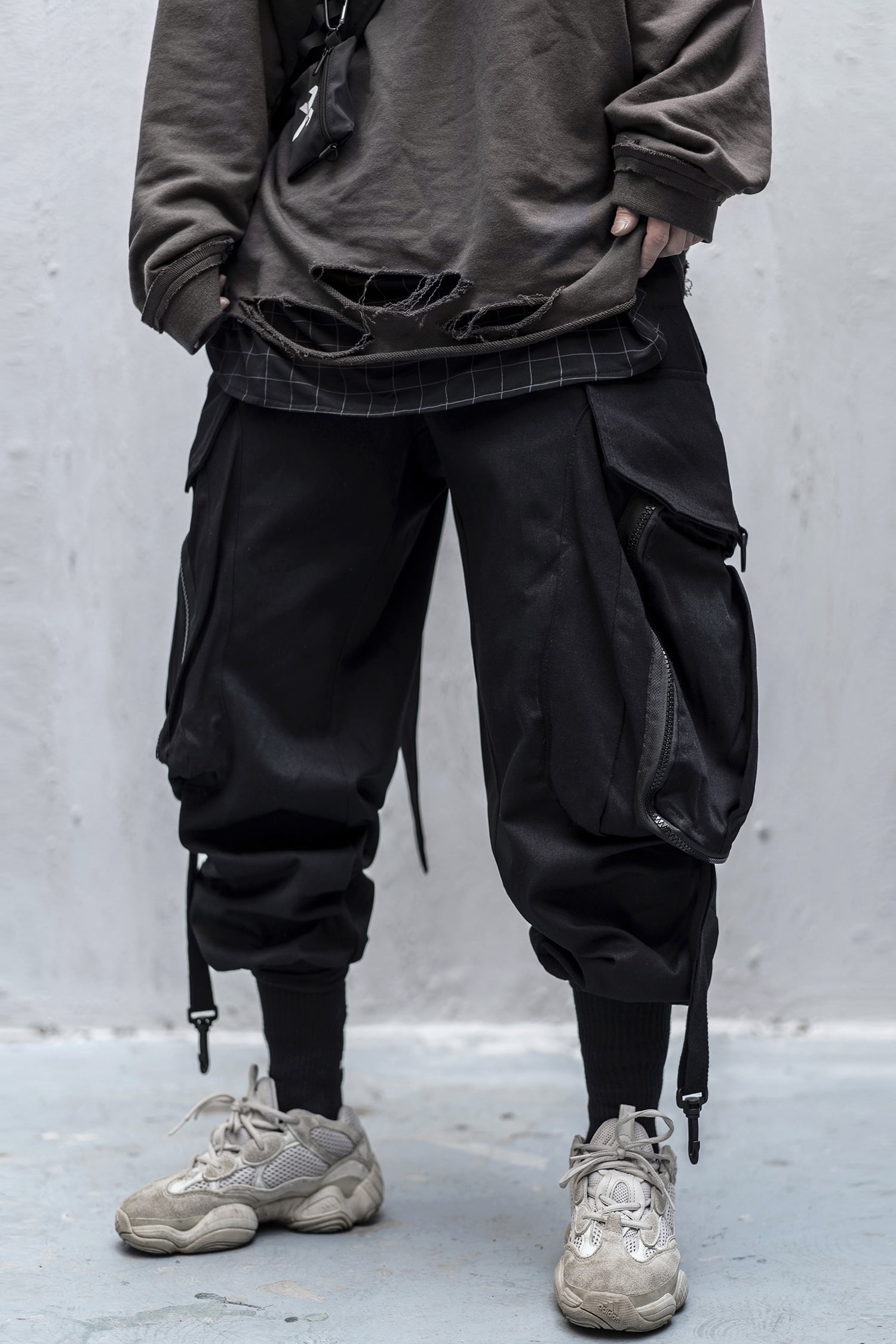 Niepce Inc Black Japanese Streetwear Baggy Cargo Men's Techwear
