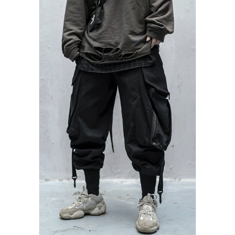Niepce Inc Black Japanese Streetwear Baggy Cargo Men's Techwear Pants 