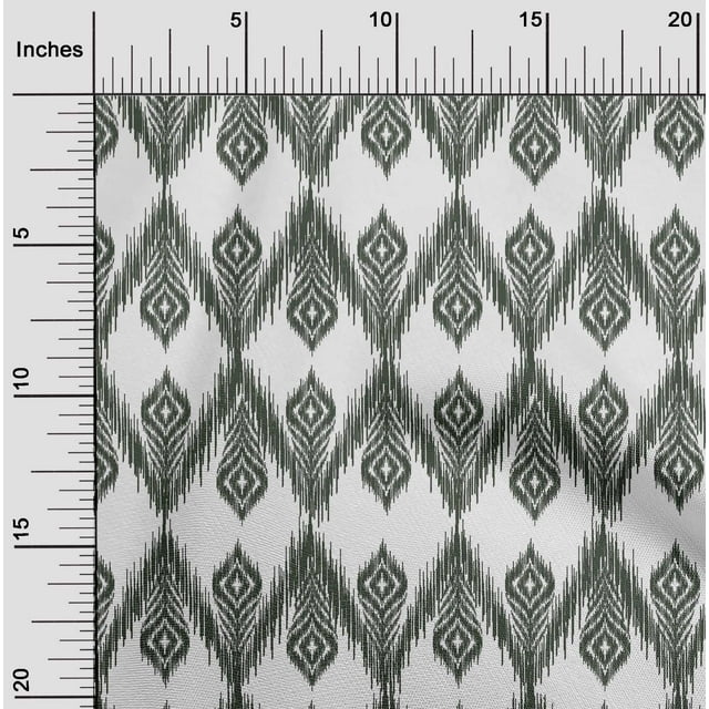 oneOone Tissu en Coton Flex Chevron Imprimé Ikat pour Couture Largeur 40 Pouces