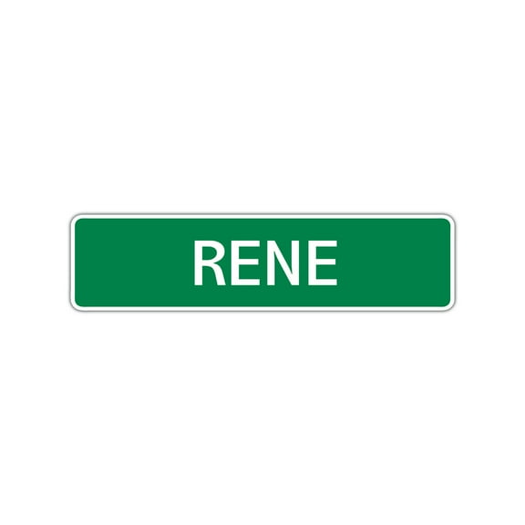 Rene Boys Children Indoor Outdoor Unique Wall Novelty Name Letter Printed Plaque Decoration Label Aluminum Metal Sign 4"x13.5"
