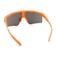 thumbnail image 6 of Xloop Boys Child Size MTB Shield Color Mirror Rimless Plastic Sport Sunglasses [Orange - Blue Mirror], 6 of 6