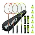 thumbnail image 1 of Badminton Racket Set of 4, Professional Carbon Fiber Badminton Rackets Badminton Racquet for Backyards Gym with 6 Shuttlecocks 4 Grip Tape and 1 Badminton Bag, Yellow Orange, 1 of 15