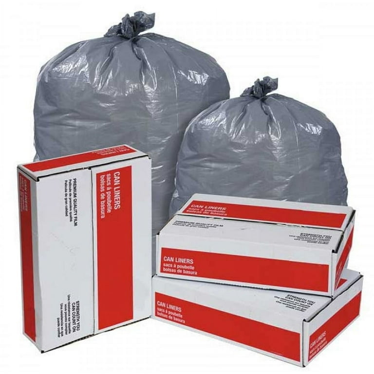 Right Sack System Trash Bags, 56 gal, 1.6 mil - Gray, 44 in x 55 in -  Simply Medical