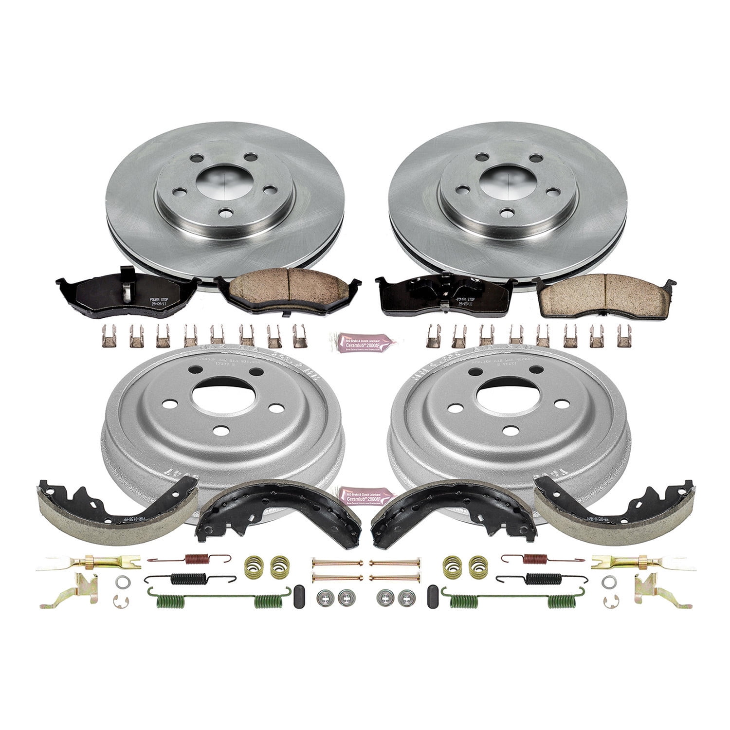 Power Stop Front and Rear Stock Replacement Drum and Shoe Kit KOE15058DK